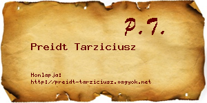 Preidt Tarziciusz névjegykártya